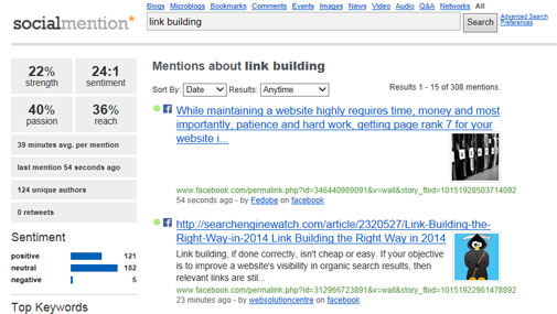 Social Mention screenshot
