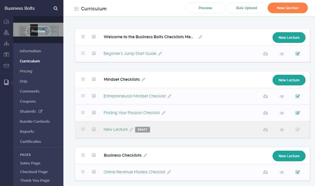 Teachable curriculum layout