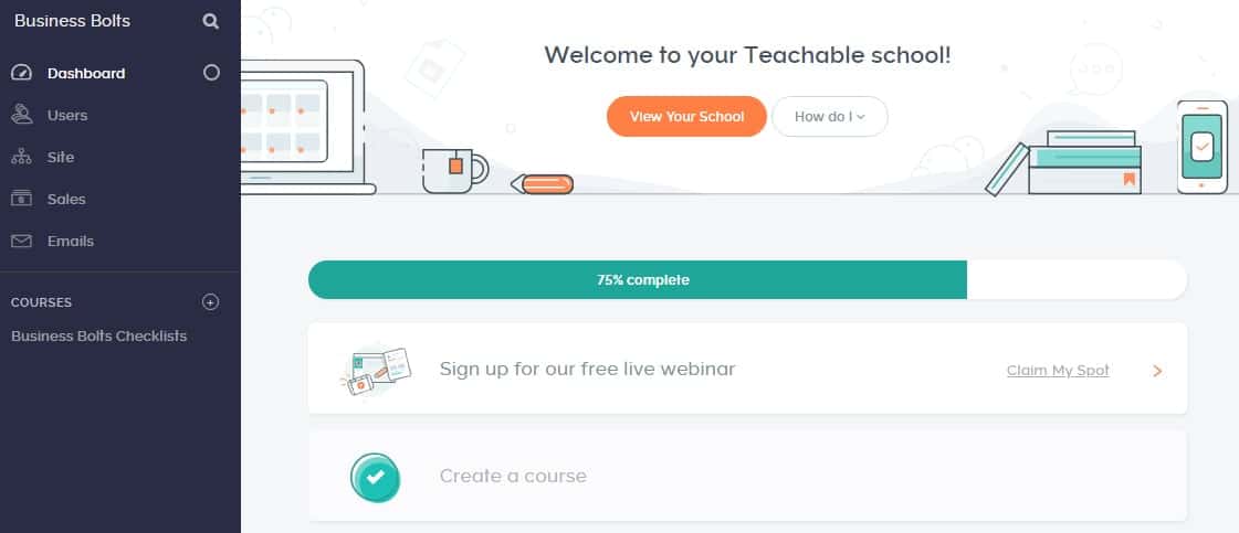 Teachable create your course