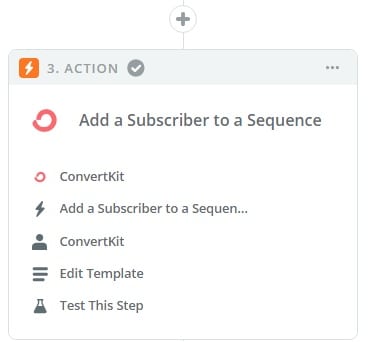 Zapier action step