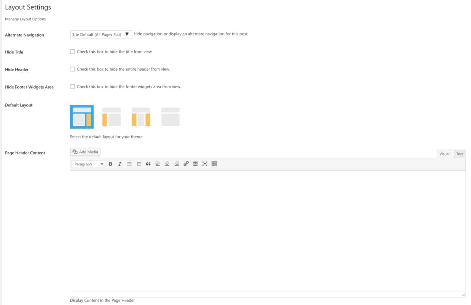 Screenshot of LifterLMS layout settings