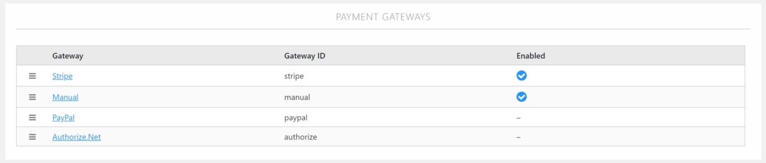 Screenshot of LifterLMS payment gateways