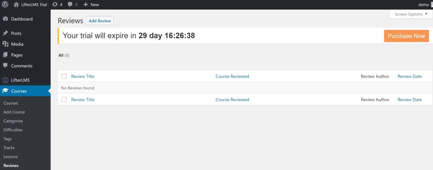 Screenshot of LifterLMS reviews