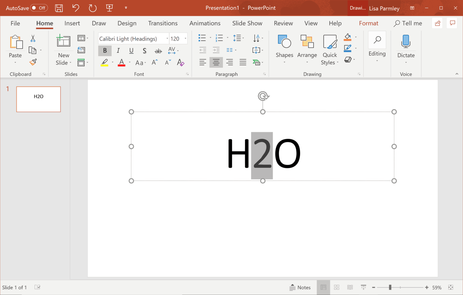 superscript in powerpoint