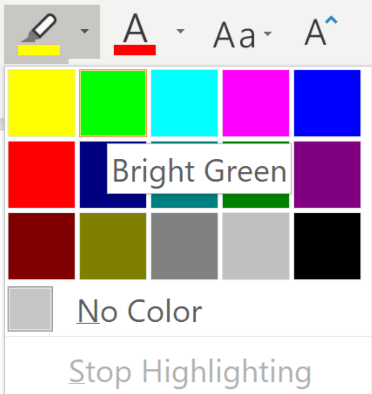 Font group, you'll see a Highlighter icon.