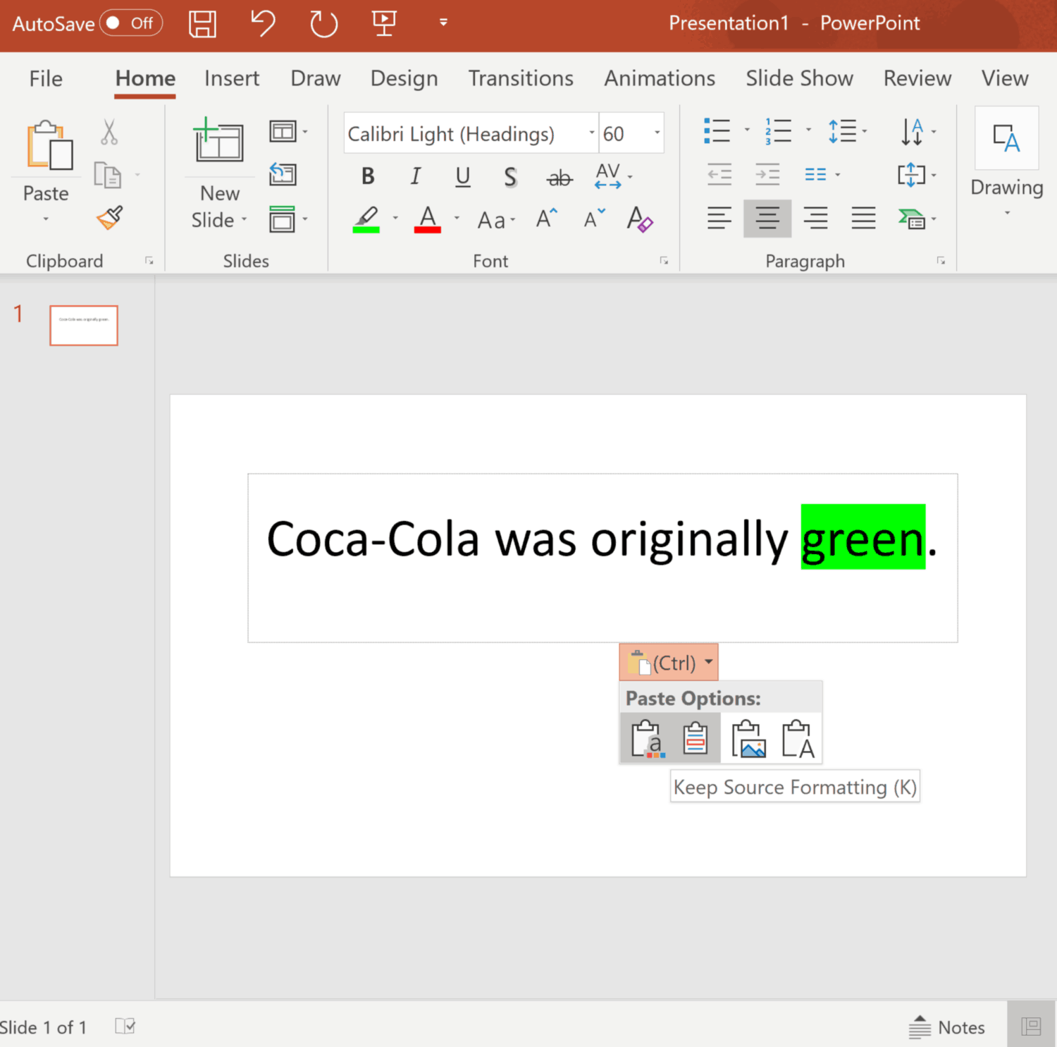 screenshot of how it looks within PowerPoint: