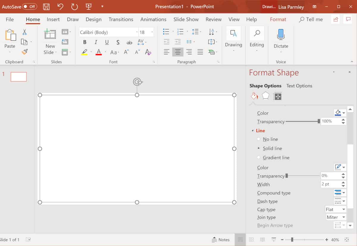 powerpoint add border to text