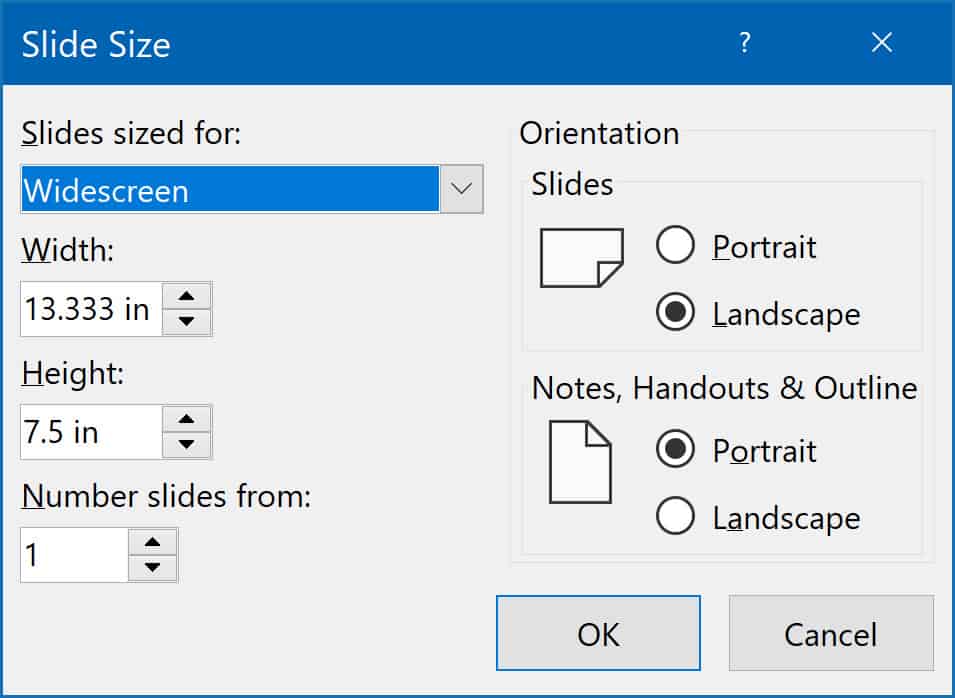 Screenshot for custom size box on powerpoint.