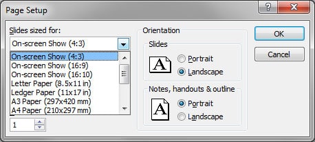 Screenshot of older powerpoint page setup.