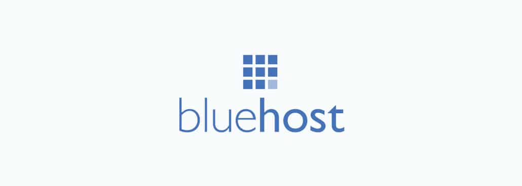 Logo of Bluehost hosting.