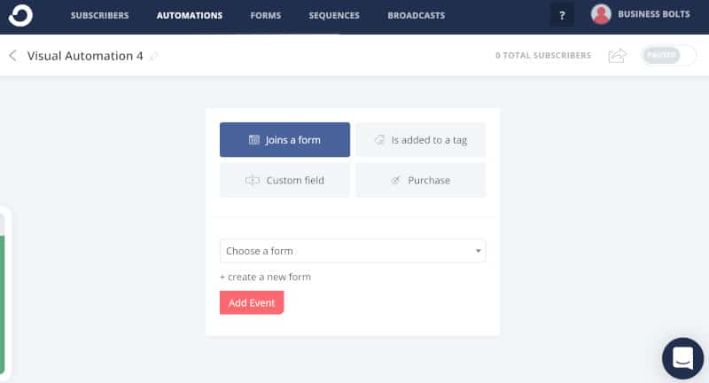 Screenshot of ConvertKit automations.