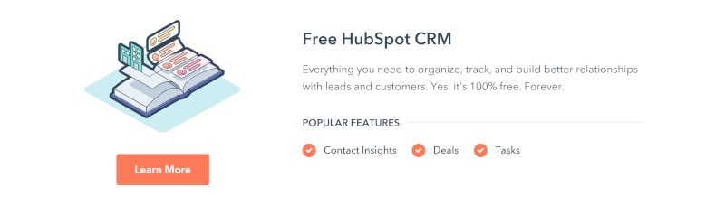 Screenshot of free HubSpot.