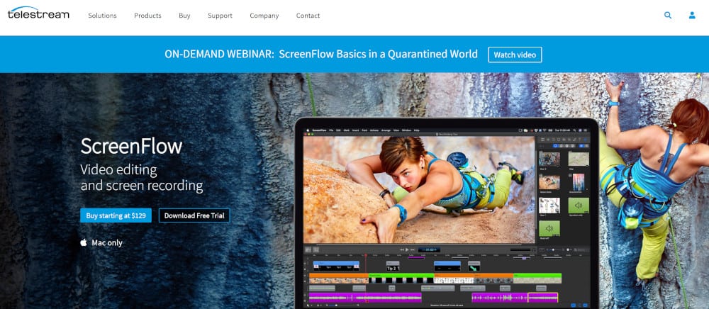 screenflow homepage screenshot