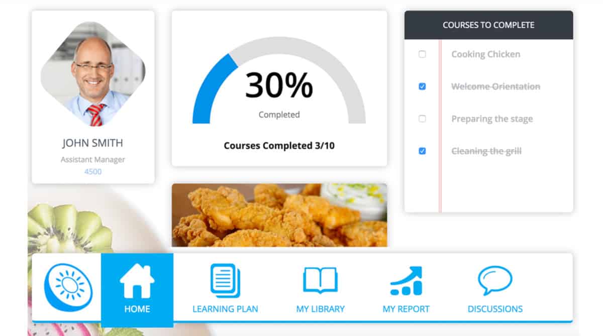 Screenshot of Kiwi LMS dashboard.