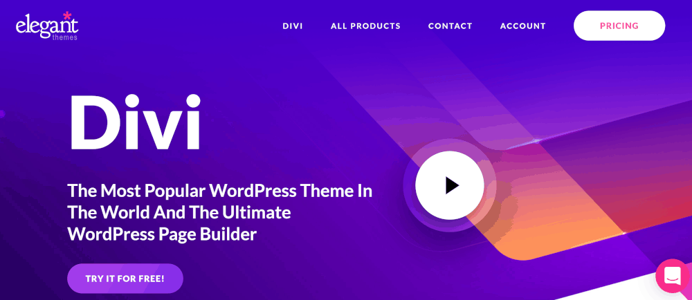 Divi by Elegant Themes screenshot homepage