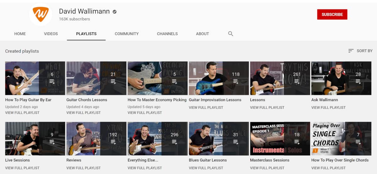 Screenshot of David-Wallimann YouTube Playlist