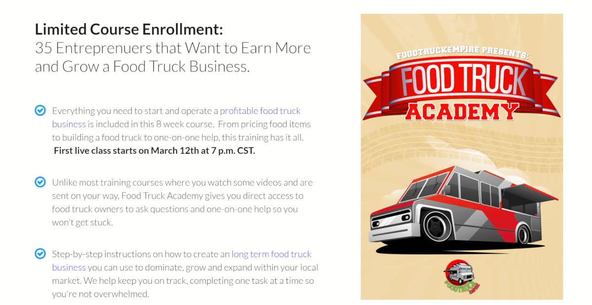 Food Truck Academy marketing