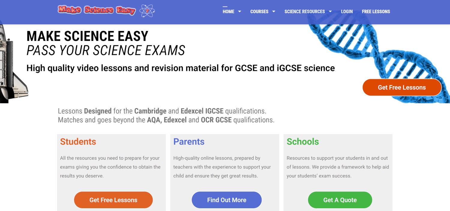 Make Science Easy Homepage