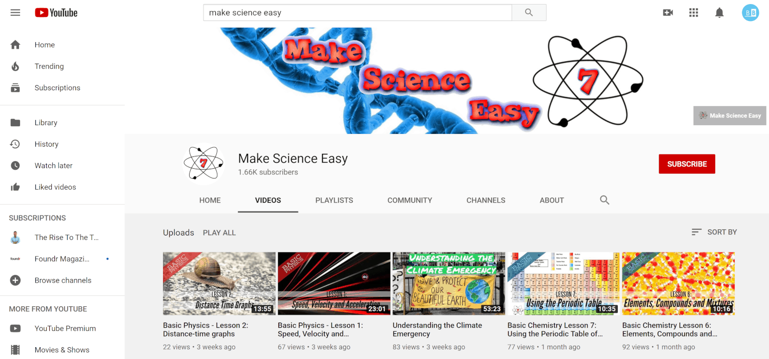 Make Science Easy YouTube