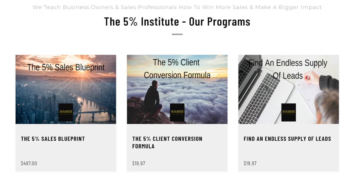 5 Percent Institute Programs