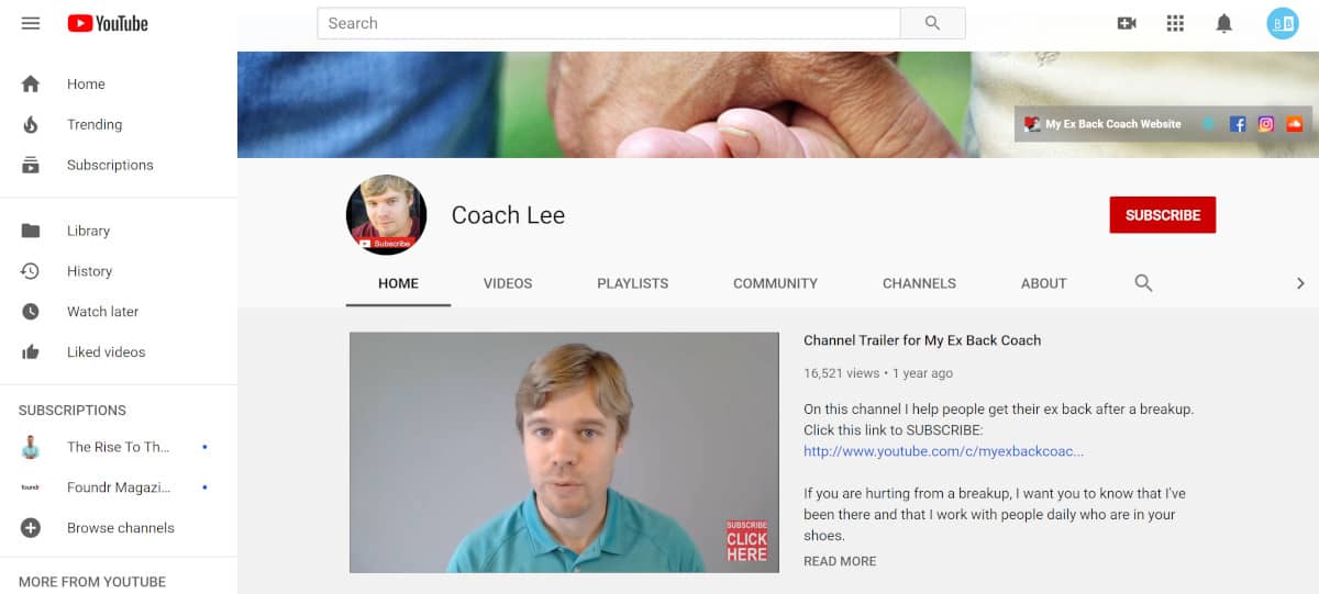 Coach Lee YouTube Channel