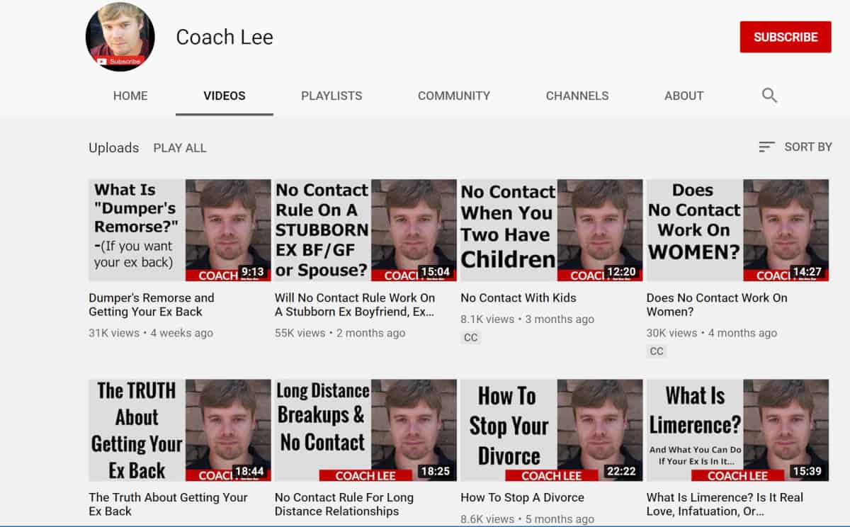 Coach Lee YouTube Videos