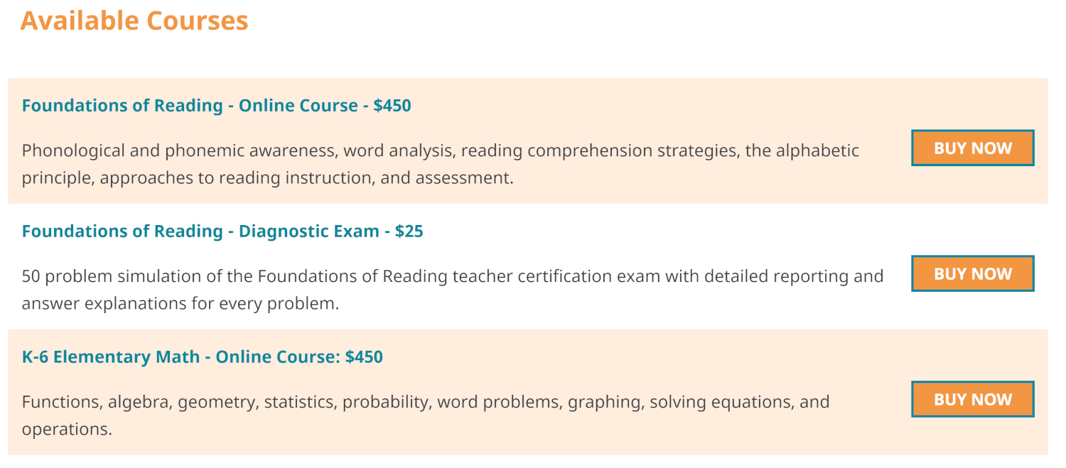 Prep Forward Course List