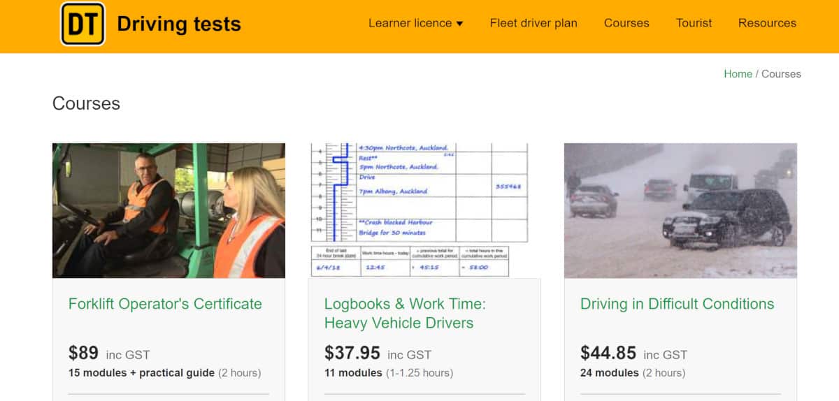 Drivingtests.co.nz Courses