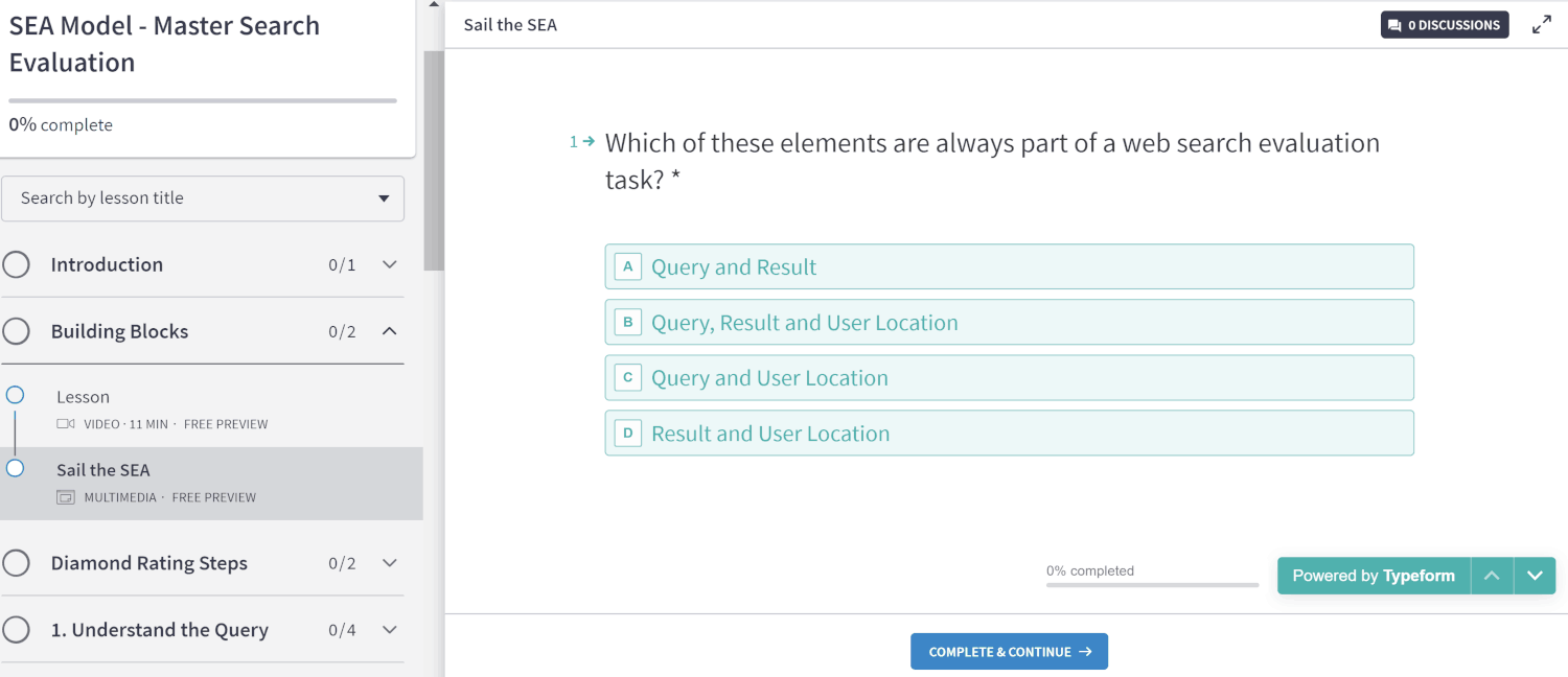 Search Evaluator Quiz