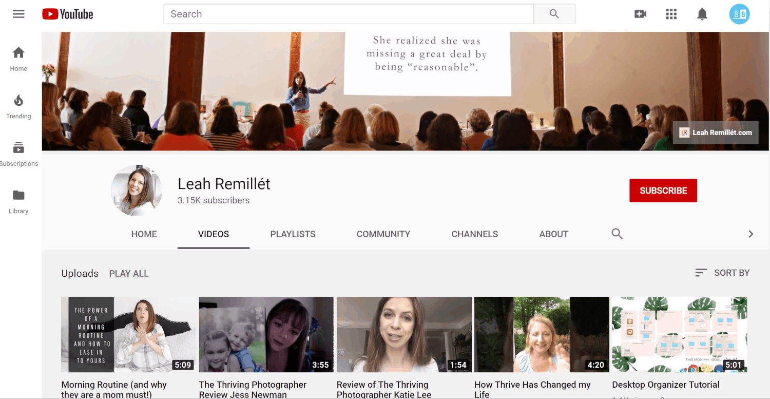 Leah Remillet YouTube