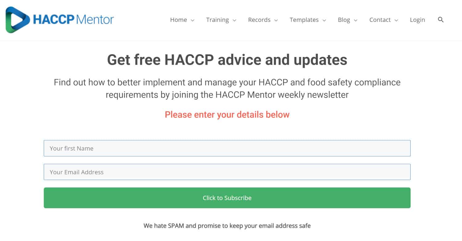 HACCP Mentor Join