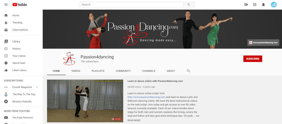 Passion4dancing.com Youtube