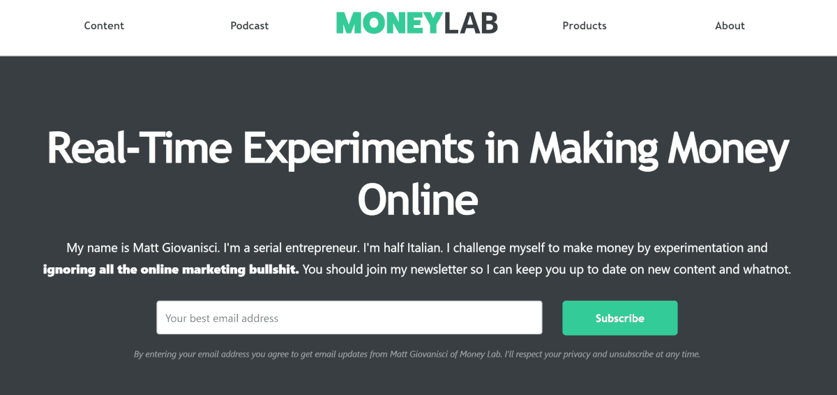 MoneyLab.co Homepage