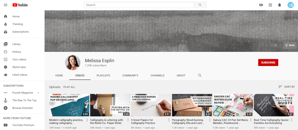 calligraphy.org youtube