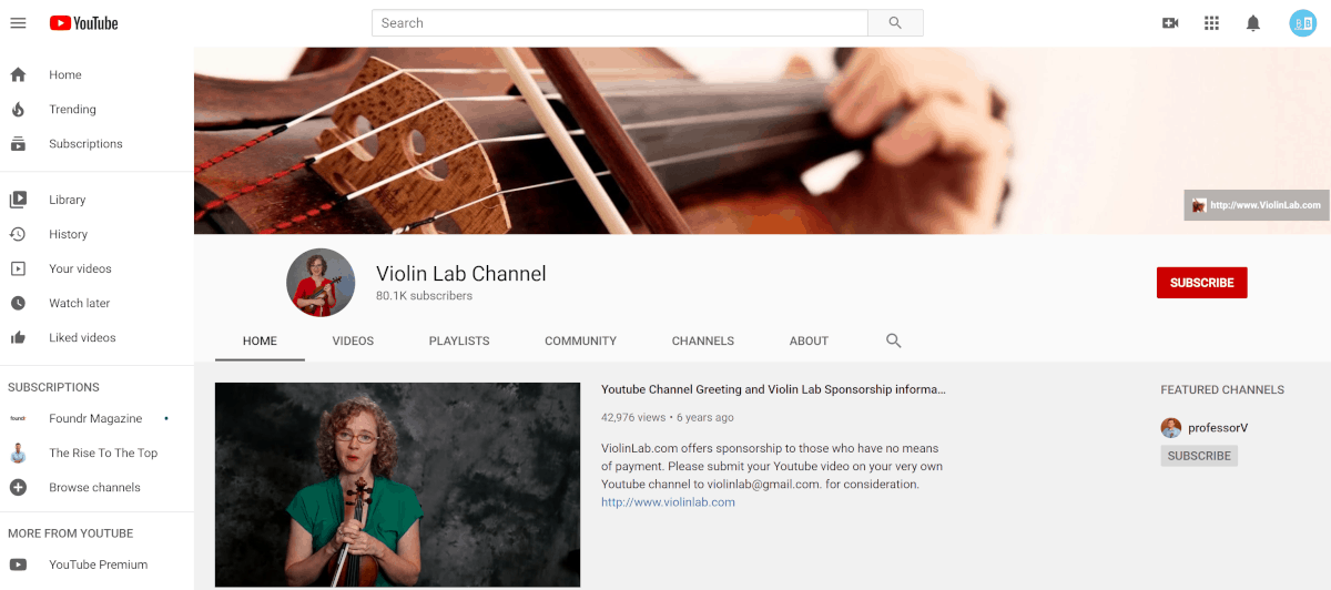 ViolinLab.com YouTube Channel