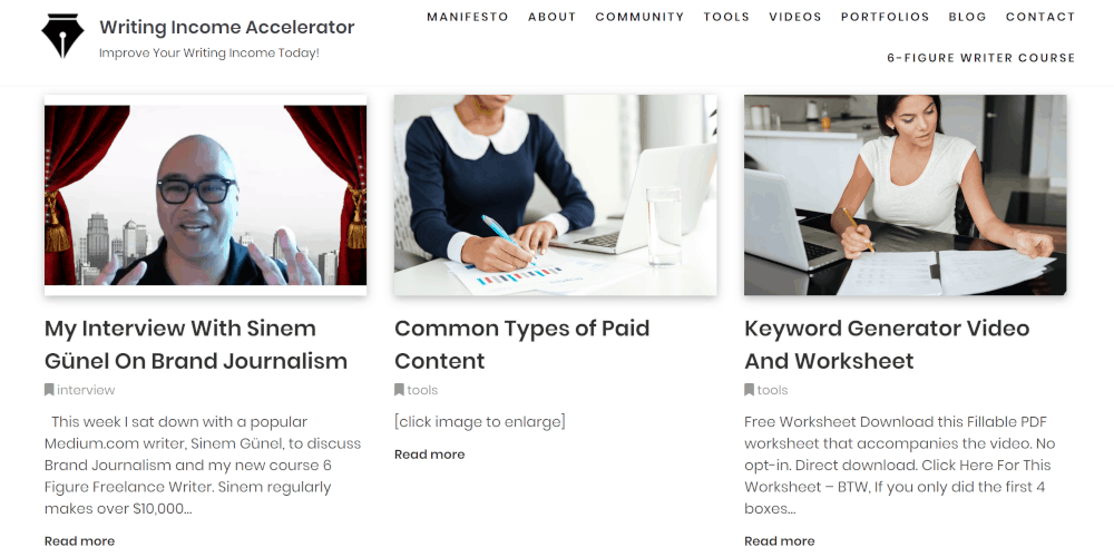 writingincomeaccelerator.com featured articles