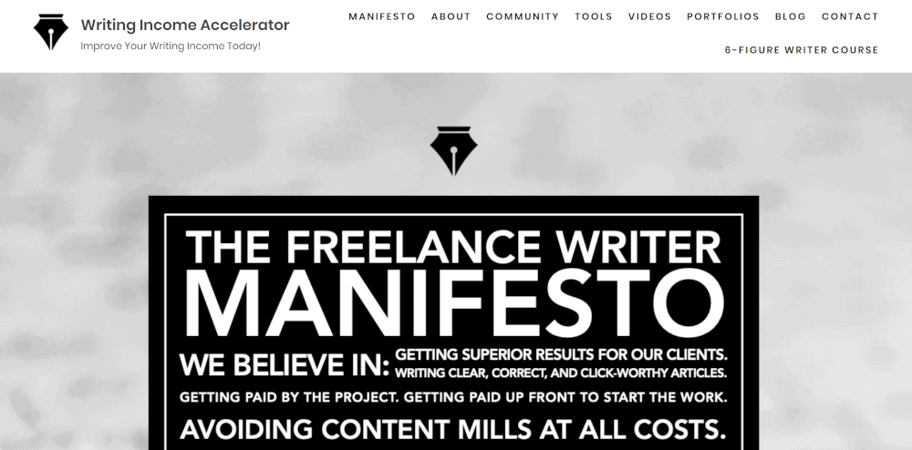 the freelance writer manifesto screenshot