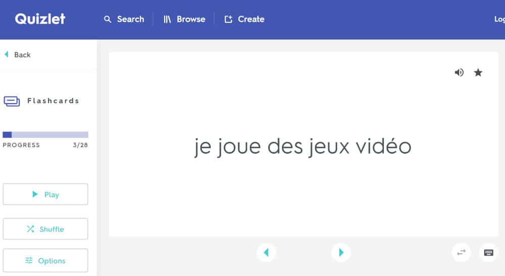 screenshot of quizlet quiz