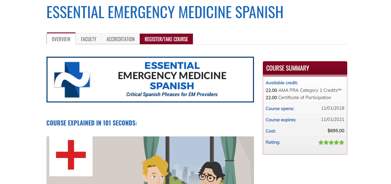 Emergency medicine Spanish