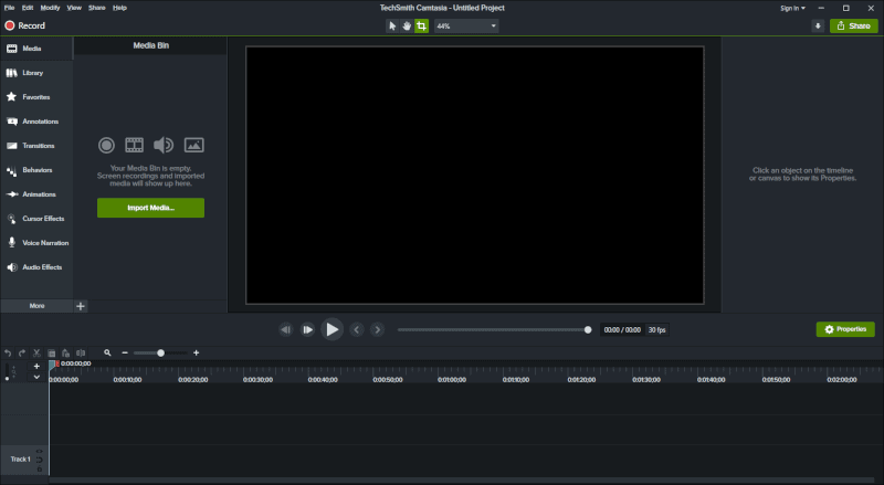 Camtasia screenshot