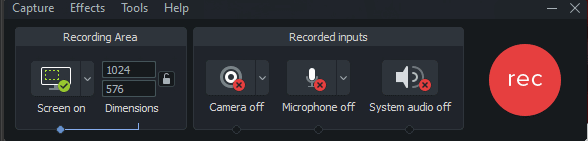 Camtasia record button.