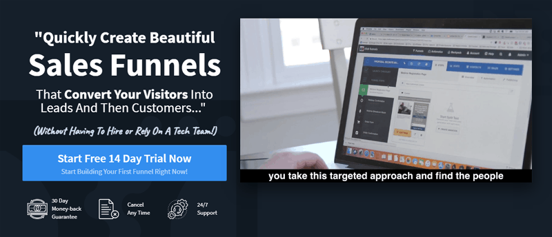 Clickfunnels home page