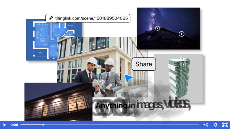 Screenshot of Thinglink showing how to create interactive video.