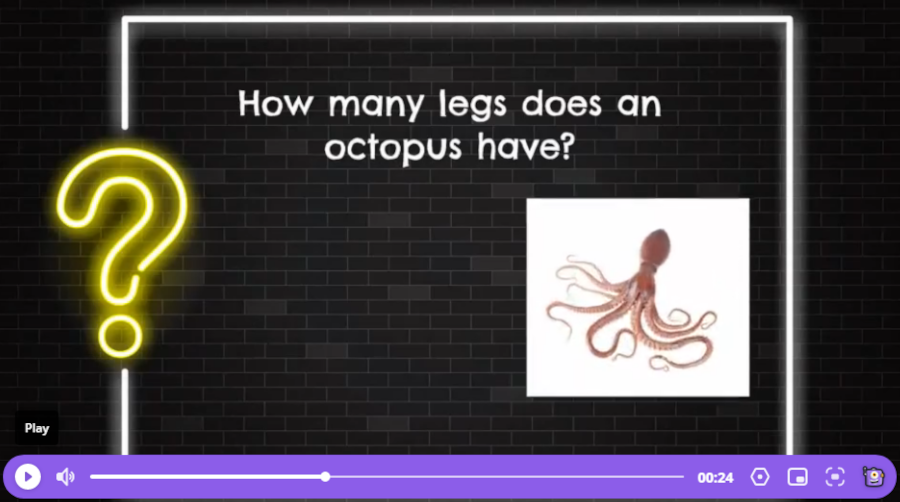 Screenshot of a text animation video asking a question.