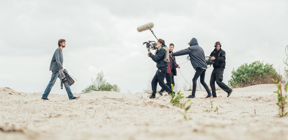 Video being filmed in an outdoor location.