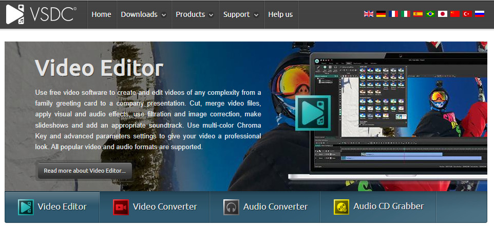 VSDC video editor screenshot.