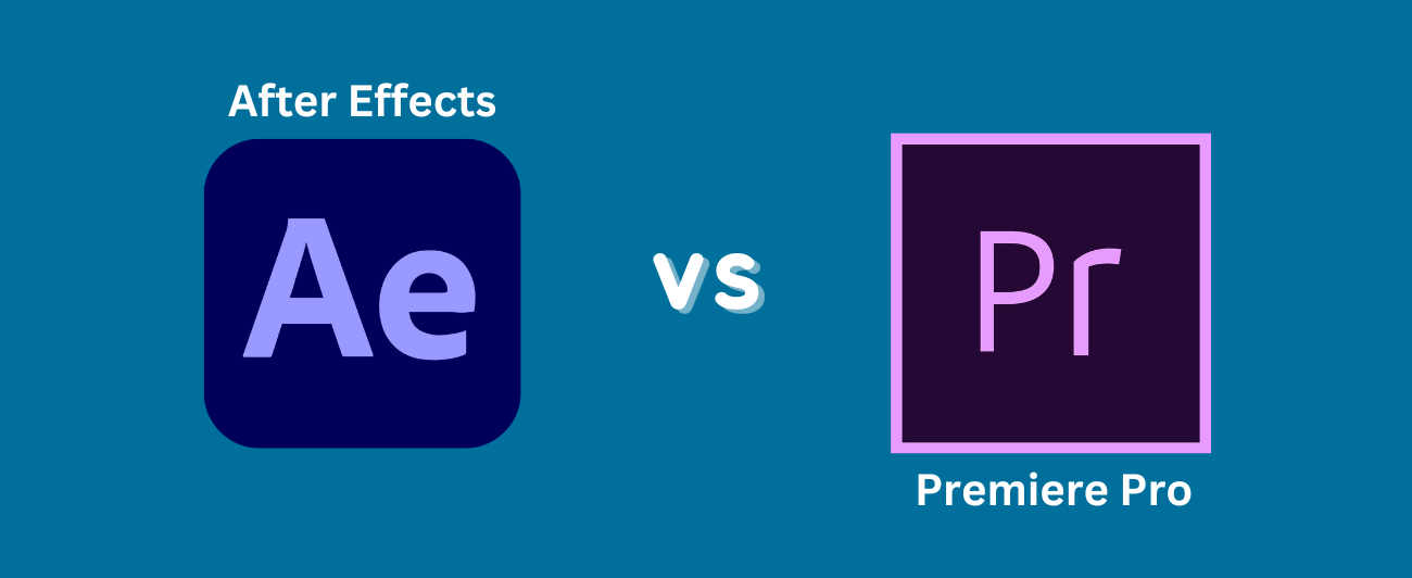 Custom image with text 'After Effects vs Premiere Pro' and icons.