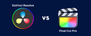 Custom image with text, 'DaVinci Resolve vs Final Cut Pro' and icons.