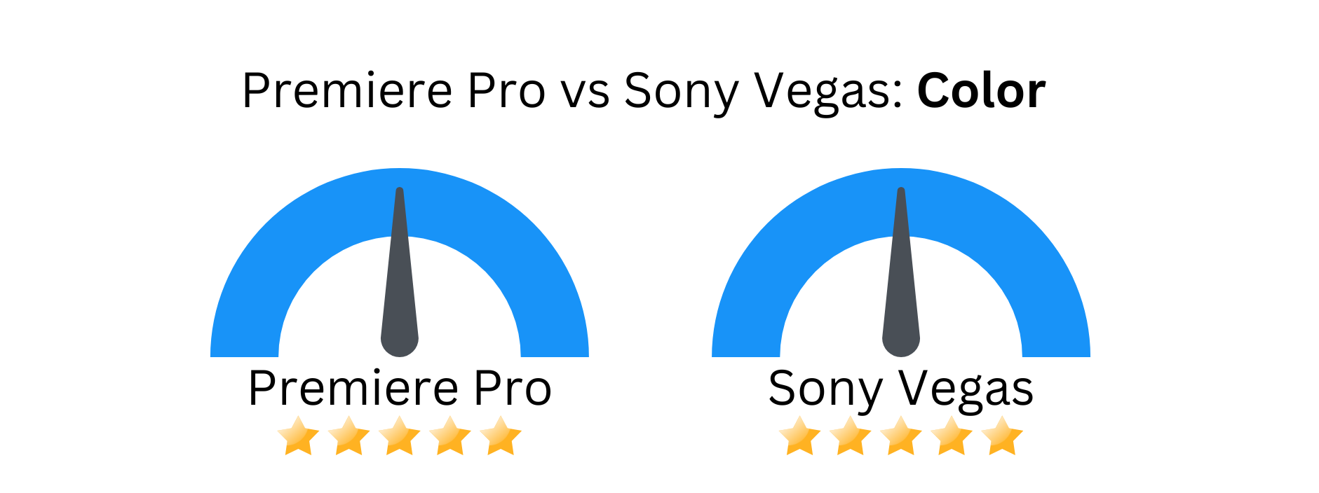 Custom image with Premiere Pro vs Sony Vegas based on color correction.