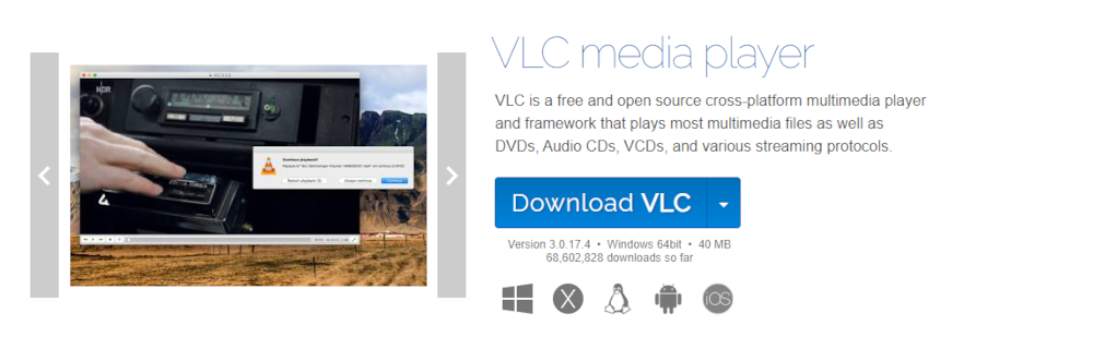 Screenshot of VLC Media Player.